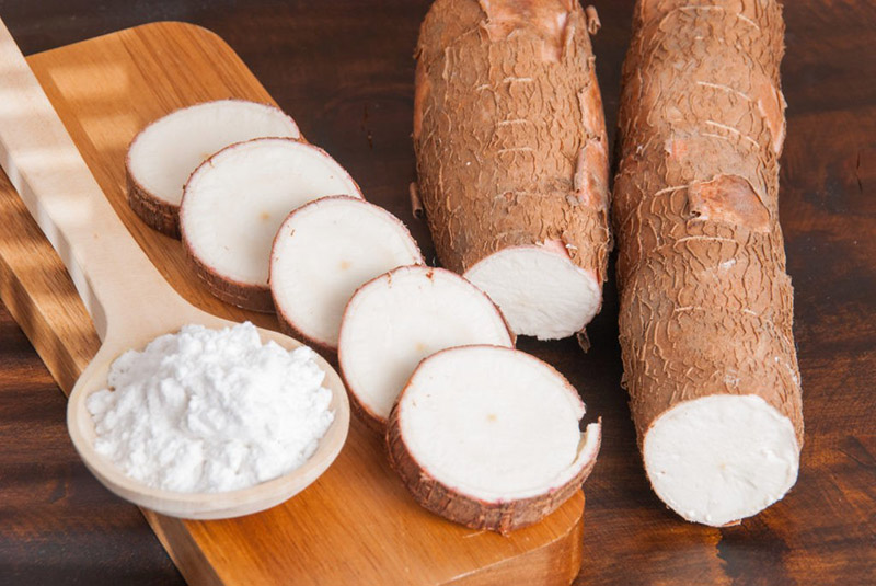Tapioca starch is made from cassava roots, tapioca